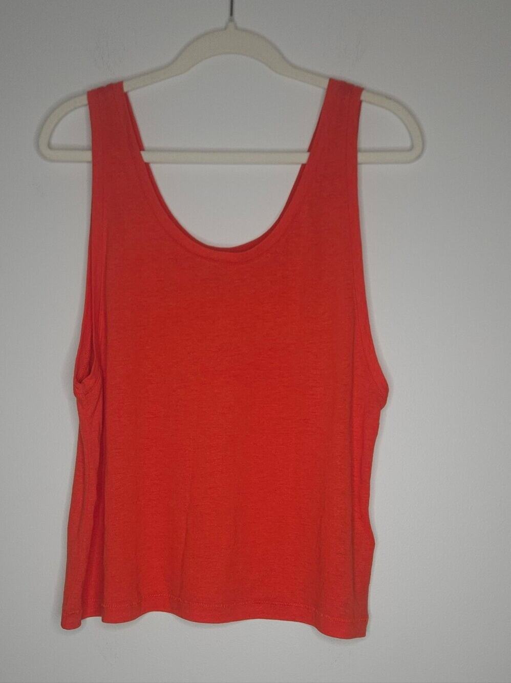 Madewell Coral-Red Scoop Neck Tank